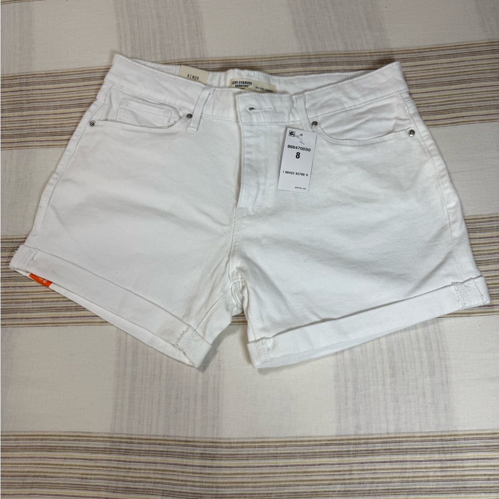 Levi's White Jean Shorts Classic Denim Style